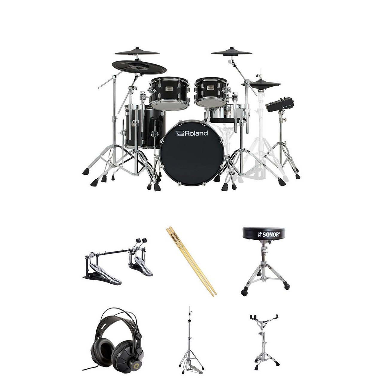 Roland VAD516 kit with Throne, Double Pedal, Headphones, Sticks, Hi Hat Stand and Snare stand Roland VAD516 kit with Throne, Double Pedal, Headphones, Sticks, Hi Hat Stand and Snare stand