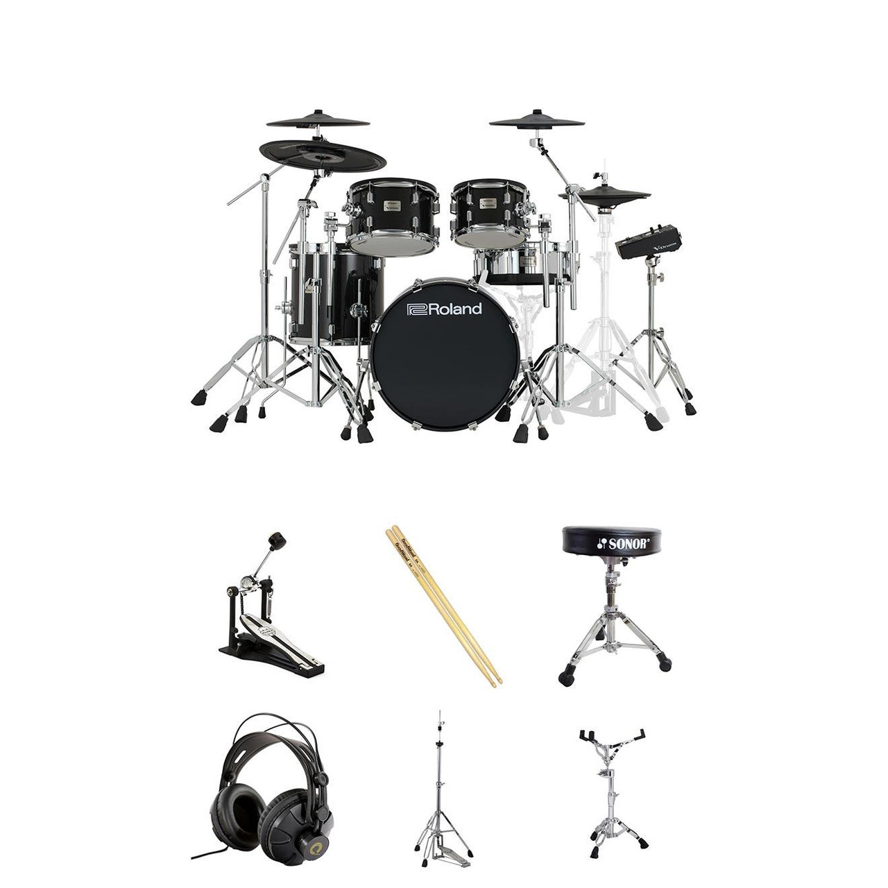 Roland VAD516 kit with throne, Pedal, Headphones, Sticks, Hi hat Stand and Snare stand Roland VAD516 kit with throne, Pedal, Headphones, Sticks, Hi hat Stand and Snare stand