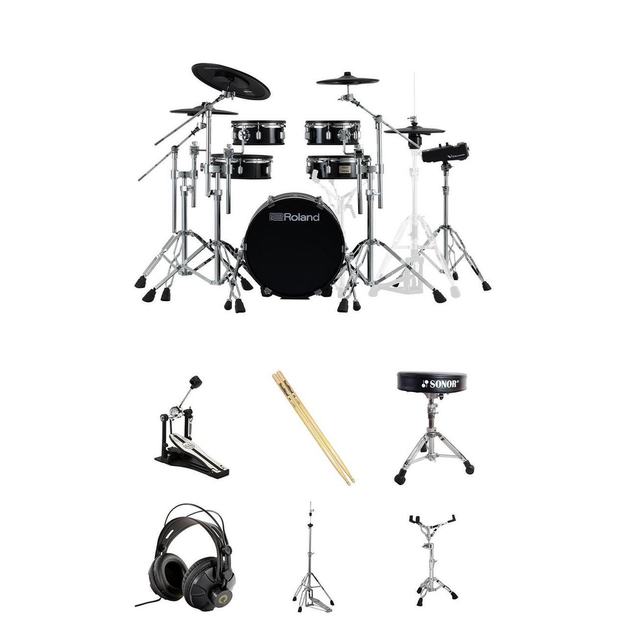 Roland VAD316 Kit with throne, pedal, headphones, sticks, hi hat stand and snare stand Roland VAD316 Kit with throne, pedal, headphones, sticks, hi hat stand and snare stand
