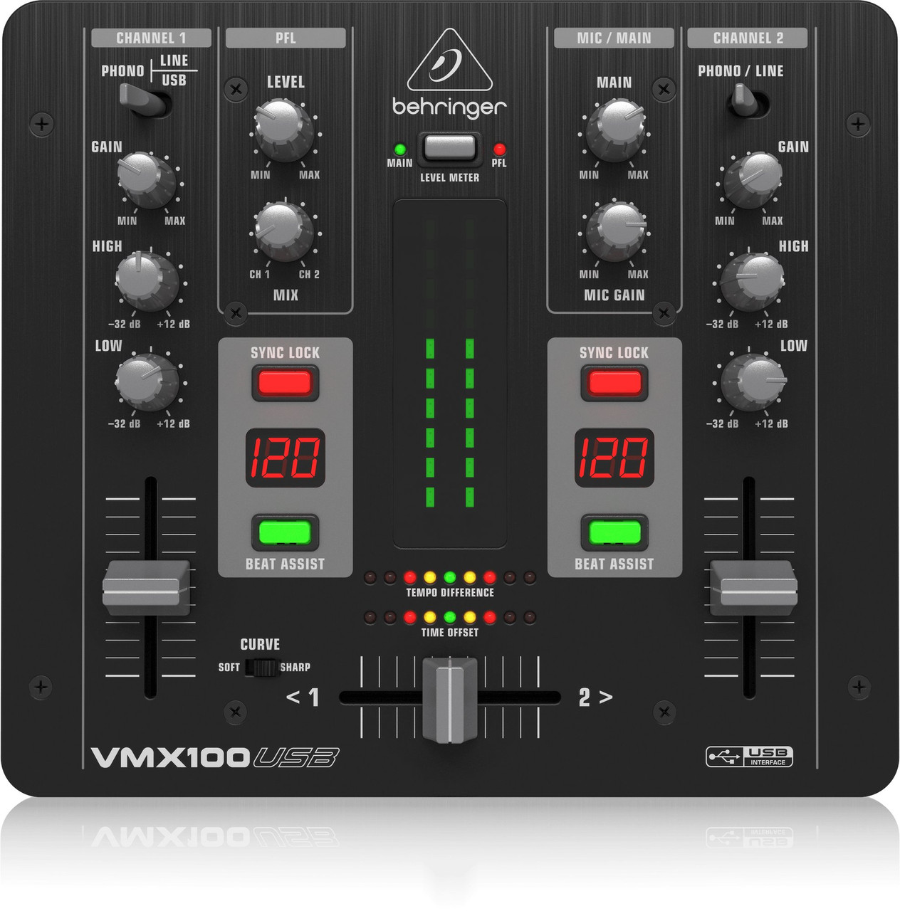 Behringer VMX100USB 2-Channel DJ Mixer With USB Interface