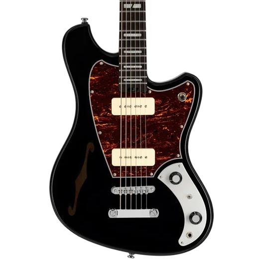 Orangewood Del Sol Baritone Semi-Hollow Electric Guitar in Pitch Black Orangewood Del Sol Baritone Semi-Hollow Electric Guitar in Pitch Black