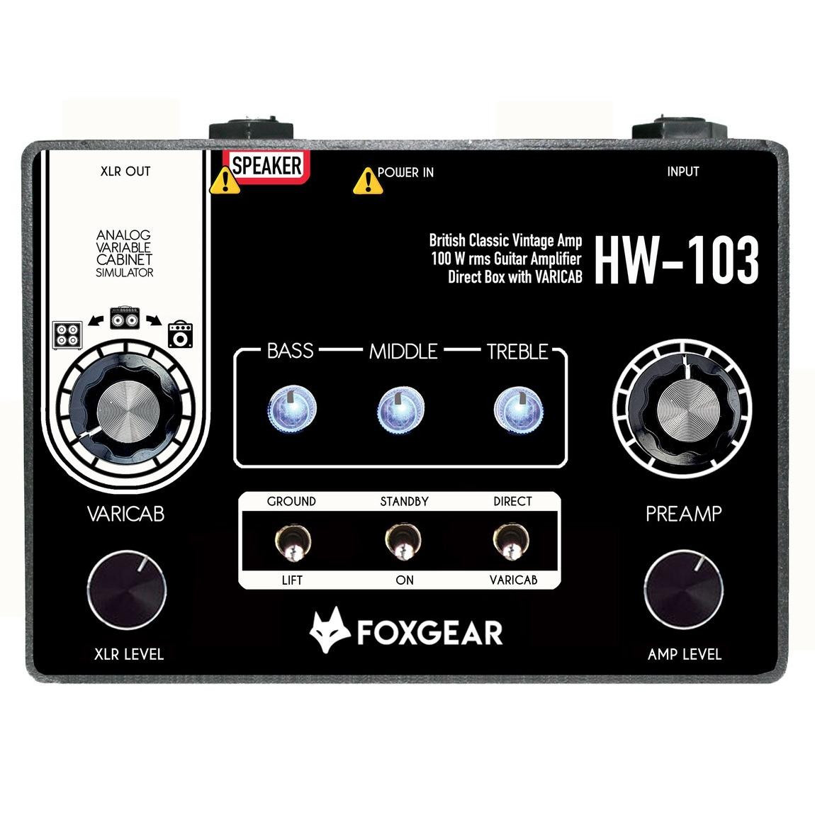 Foxgear HW-103 British Classic Vintage 100W Guitar Amp Pedal Foxgear HW-103 British Classic Vintage 100W Guitar Amp Pedal