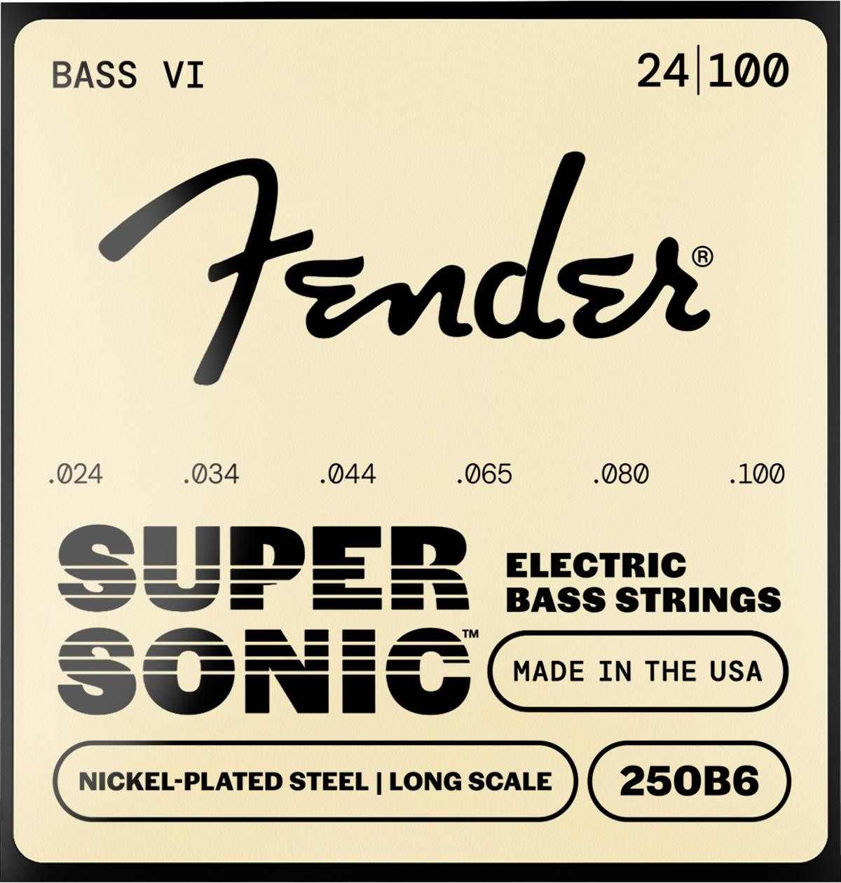 Fender SuperSonic 250B6 Nickel-Plated Steel Bass VI Strings 24-100 Fender SuperSonic 250B6 Nickel-Plated Steel Bass VI Strings 24-100