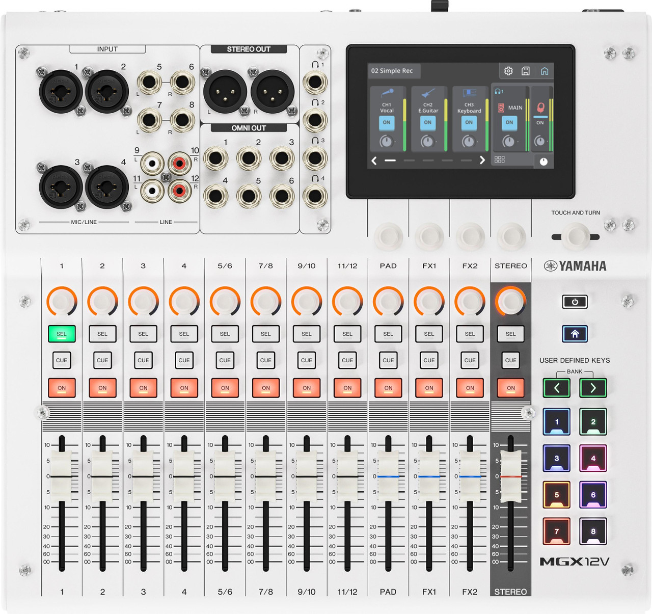 Yamaha MGX12V-W 12 Channel Digital Mixer - White with Video Thru Yamaha MGX12V-W 12 Channel Digital Mixer - White with Video Thru