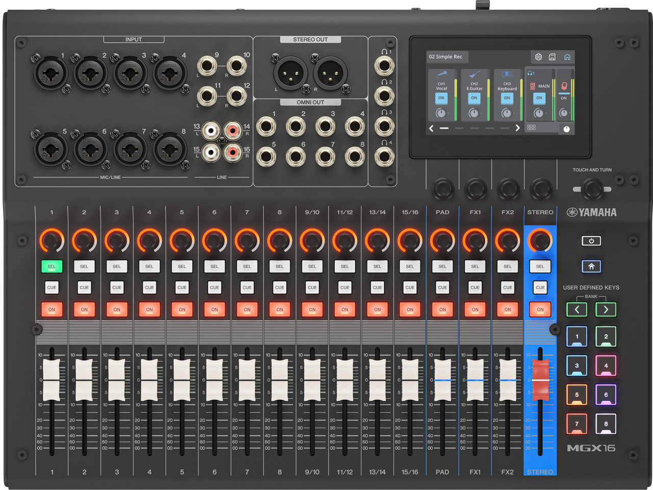 Yamaha MG16XU 16-Channel USB Mixing Desk with FX - Andertons Music Co.