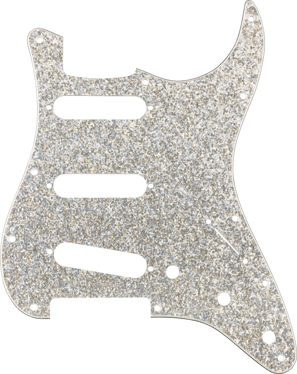 Fender Hybrid Glass/Glitter Stratocaster SSS Pickguard in Silver Sparkle Fender Hybrid Glass/Glitter Stratocaster SSS Pickguard in Silver Sparkle