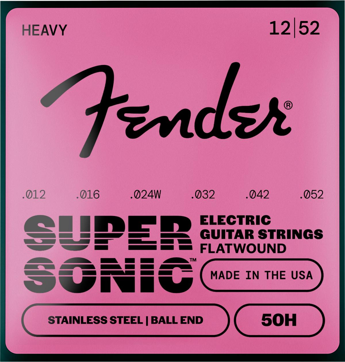 Fender SuperSonic 50 Flatwound Stainless Steel Guitar Strings 12-52