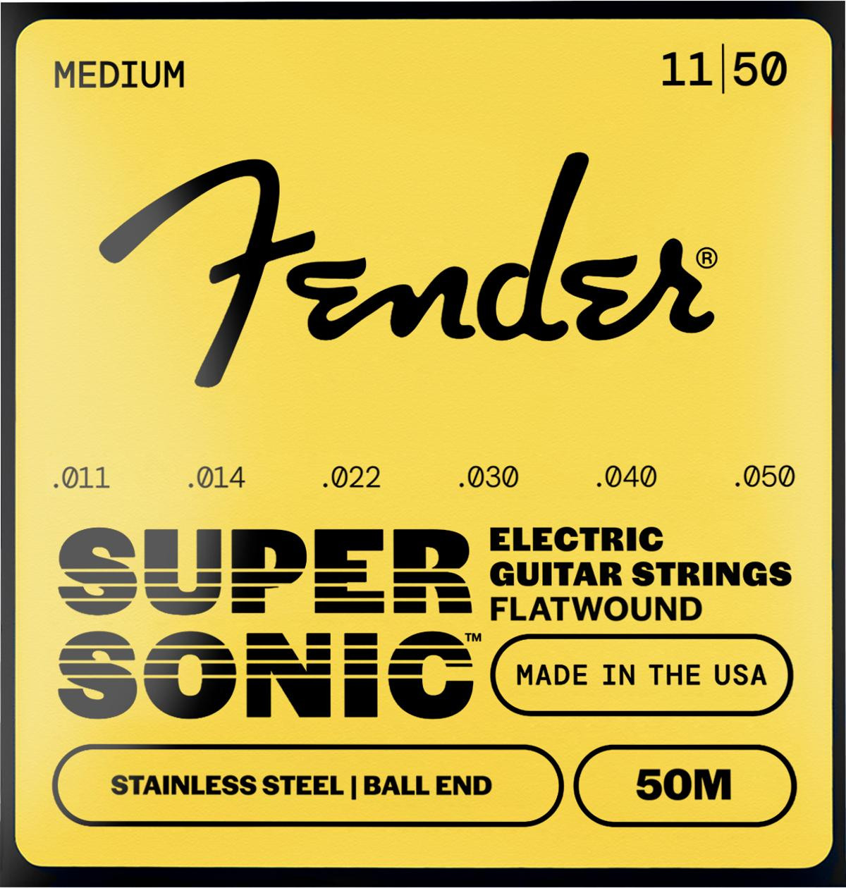 Fender SuperSonic 50 Flatwound Stainless Steel Guitar Strings 11-50