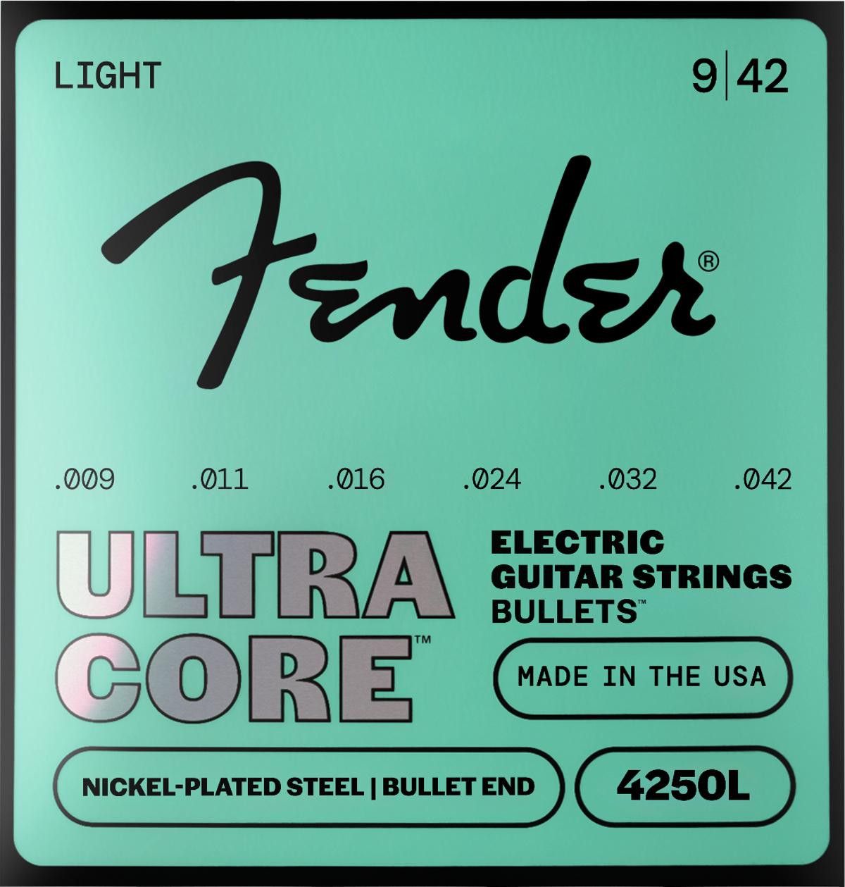 Fender UltraCore Bullets 4250 Nickel-Plated Steel Guitar Strings 9-42 Fender UltraCore Bullets 4250 Nickel-Plated Steel Guitar Strings 9-42