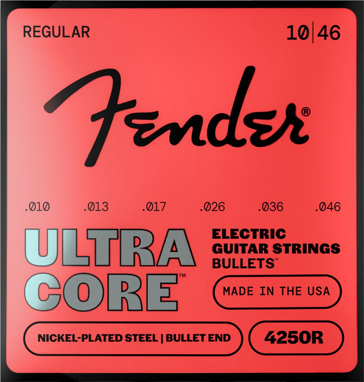 Fender UltraCore Bullets 4250 Nickel-Plated Steel Guitar Strings 10-46 Fender UltraCore Bullets 4250 Nickel-Plated Steel Guitar Strings 10-46