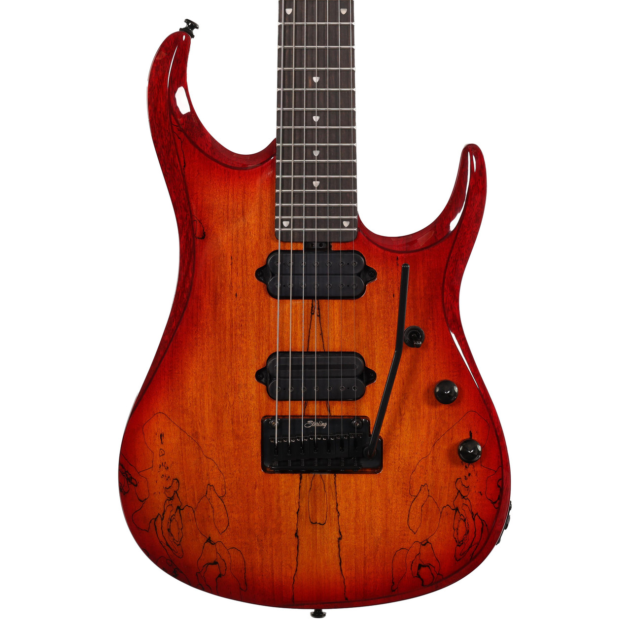 B Stock : Sterling By Music Man John Petrucci JP157D Spalted Maple Blood Orange Burst 001 B Stock : Sterling By Music Man John Petrucci JP157D Spalted Maple Blood Orange Burst 001