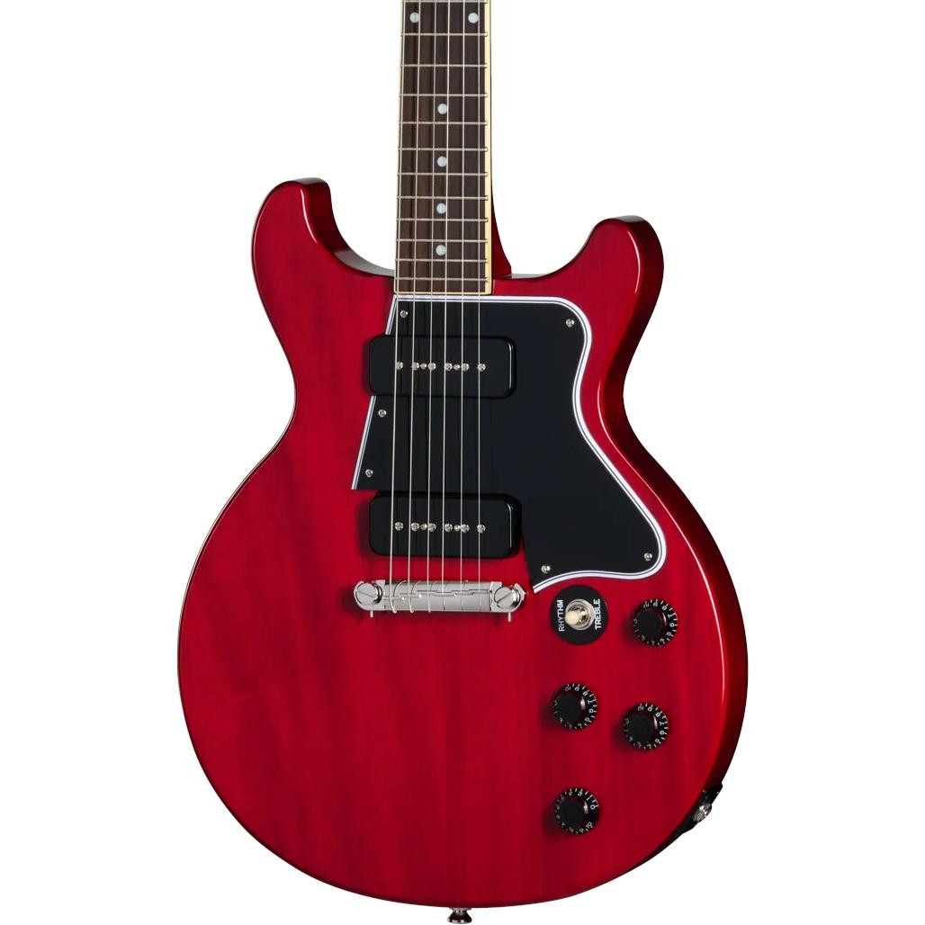 Epiphone Inspired by Gibson Les Paul Special Double Cut Electric Guitar in Cherry Red Epiphone Inspired by Gibson Les Paul Special Double Cut Electric Guitar in Cherry Red