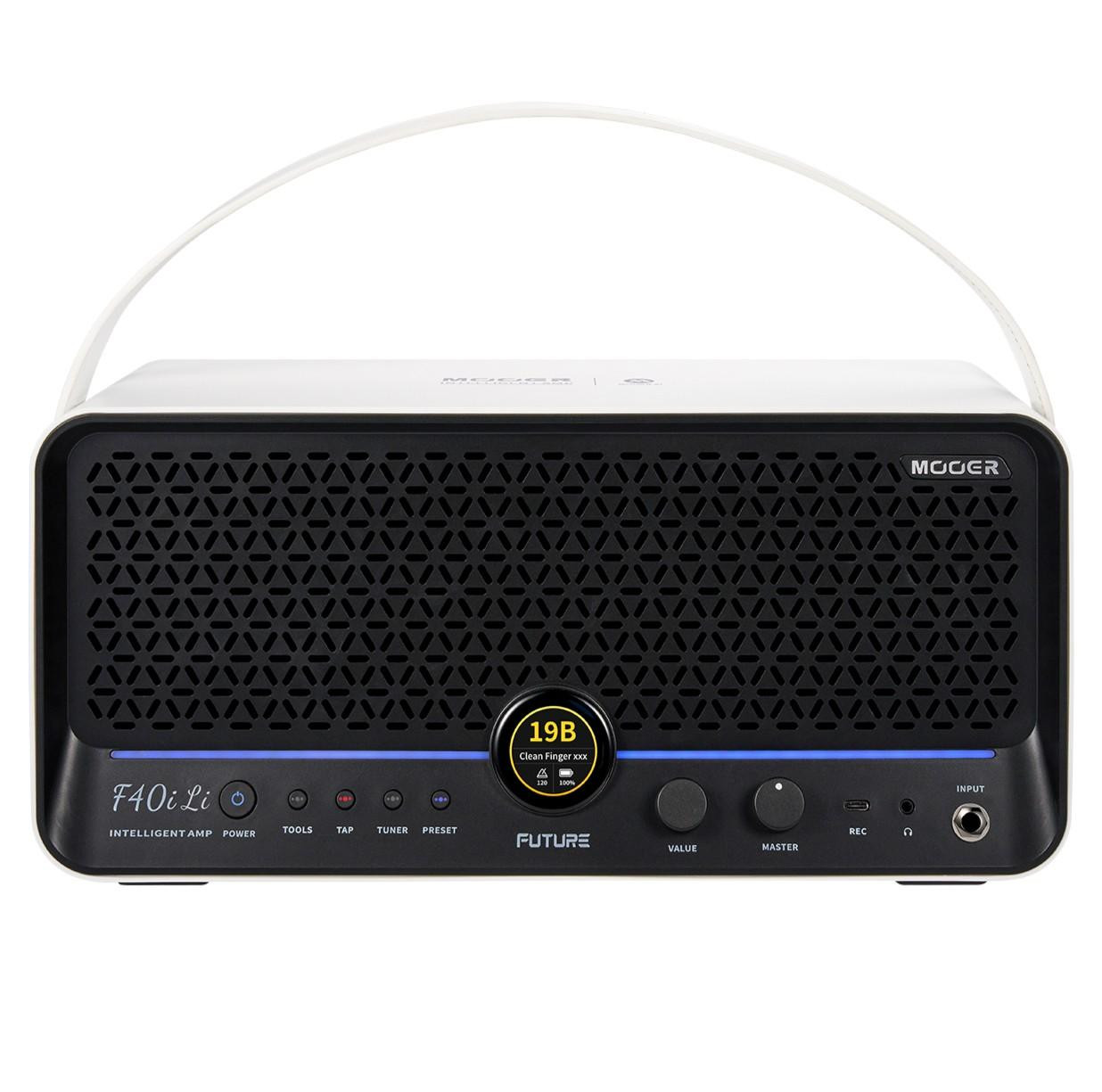 Mooer F40iLi Intelligent Desktop Amp with Lithium Battery in White