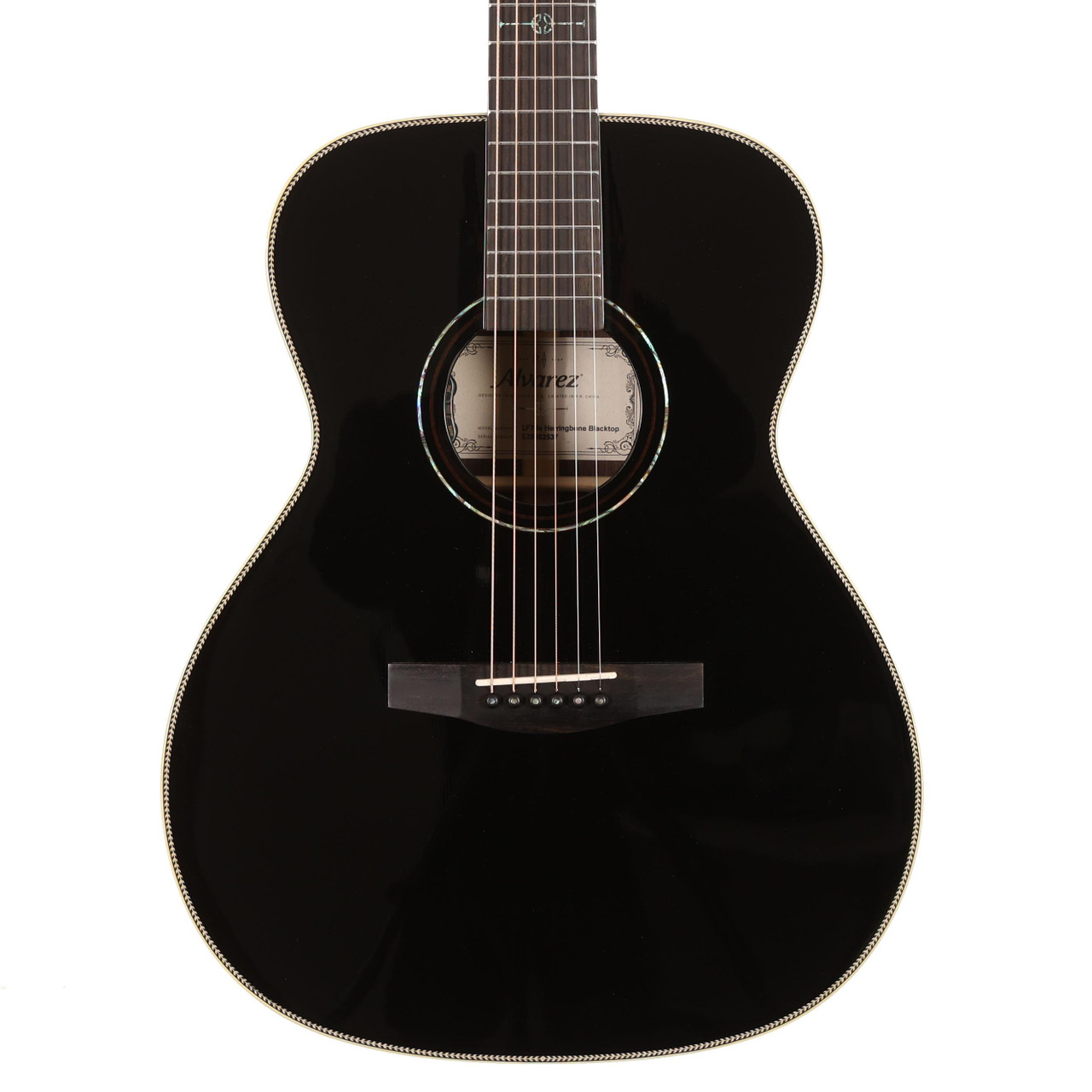 B Stock : Alvarez Laureate Folk OM Herringbone Blacktop 003 B Stock : Alvarez Laureate Folk OM Herringbone Blacktop 003