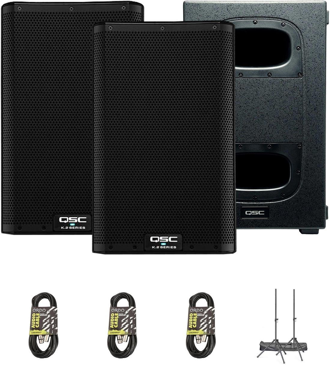 QSC K8.2 Premium Compact PA with KS212C Sub, Stands & Cables QSC K8.2 Premium Compact PA with KS212C Sub, Stands & Cables