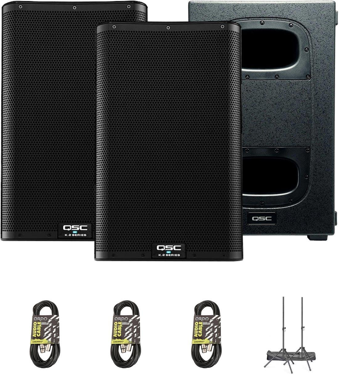 QSC K10.2 Premium PA with KS212C Sub, Stands & Cables QSC K10.2 Premium PA with KS212C Sub, Stands & Cables