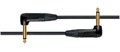 Mogami 2524 25cm Patch Cords Terminated with Neutrik Black and Gold Right Angled 1/4″ Jacks
