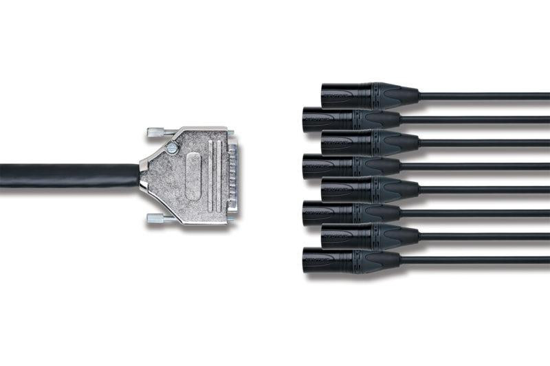 Mogami 2932 Flexible Multicore 3m Cable Terminated with DB25 and 8 Neutrik Black and Gold Male XLRs Mogami 2932 Flexible Multicore 3m Cable Terminated with DB25 and 8 Neutrik Black and Gold Male XLRs