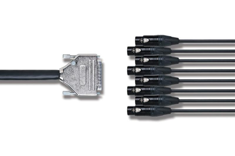 Mogami 2932 Flexible Multicore 3m Cable Terminated with DB25 and 8 Neutrik Black and Gold Female XLRs Mogami 2932 Flexible Multicore 3m Cable Terminated with DB25 and 8 Neutrik Black and Gold Female XLRs
