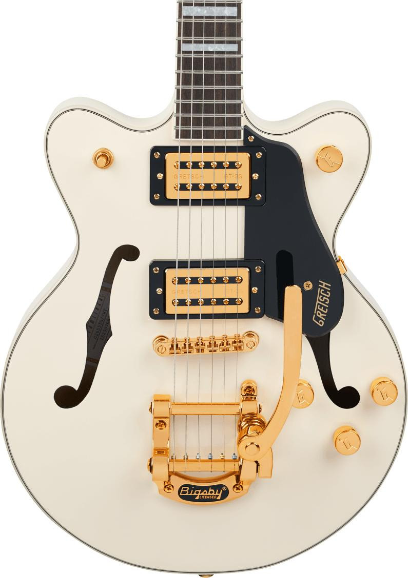 Gretsch Limited Edition G2655TG Streamliner Centre Block Jr Double-Cut Electric Guitar with Bigsby in Vintage White Gretsch Limited Edition G2655TG Streamliner Centre Block Jr Double-Cut Electric Guitar with Bigsby in Vintage White