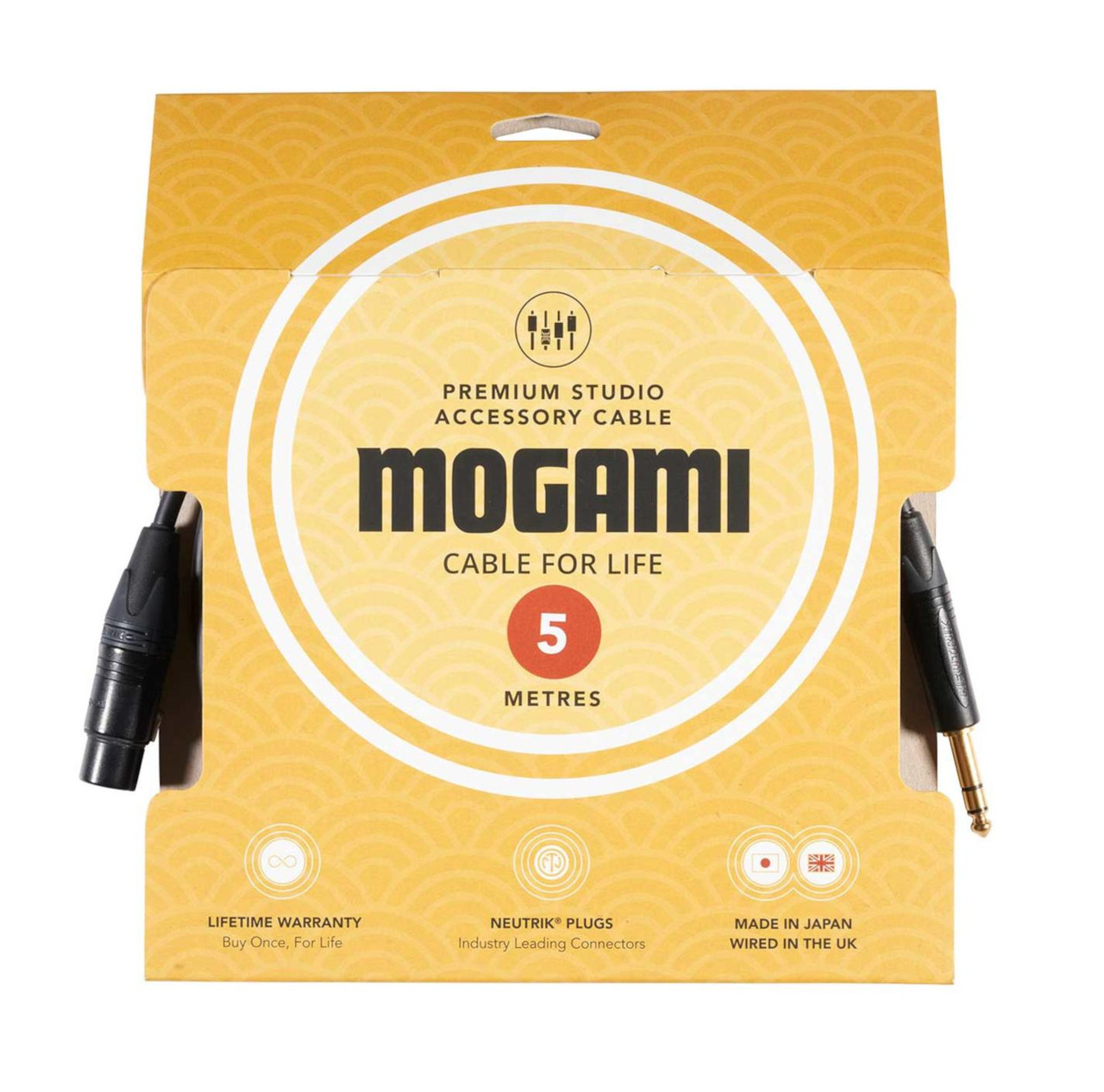 Mogami 2534 Quad Neglex 5m Cable Terminated with Neutrik Black and Gold Female XLR and TRS 1/4″ Jack