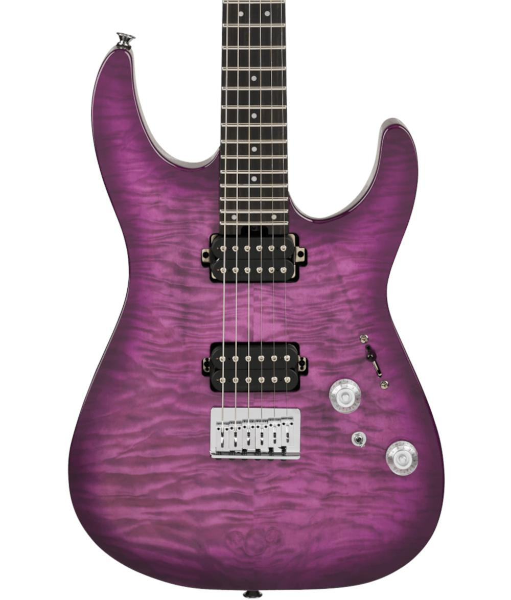 Charvel Pro-Mod Plus DK24 HH HT EB QM Electric Guitar in Violet Radiance Charvel Pro-Mod Plus DK24 HH HT EB QM Electric Guitar in Violet Radiance