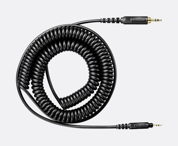 Replacement COILED cable for Shure SRH Headphones with adapter Replacement COILED cable for Shure SRH Headphones with adapter