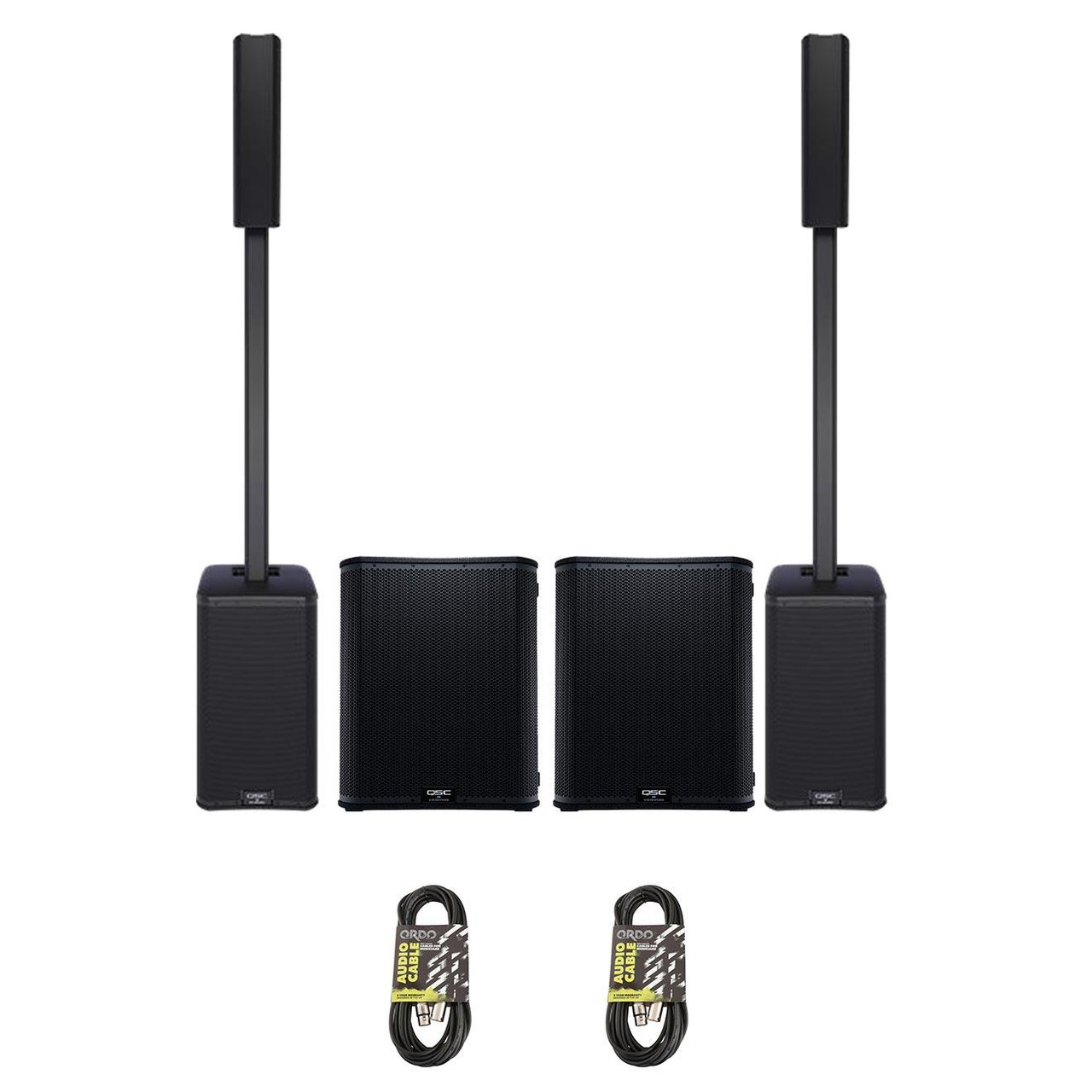 QSC KC12 Wide Coverage Performance PA Speaker Bundle With KS118 Subs & Cables QSC KC12 Wide Coverage Performance PA Speaker Bundle With KS118 Subs & Cables