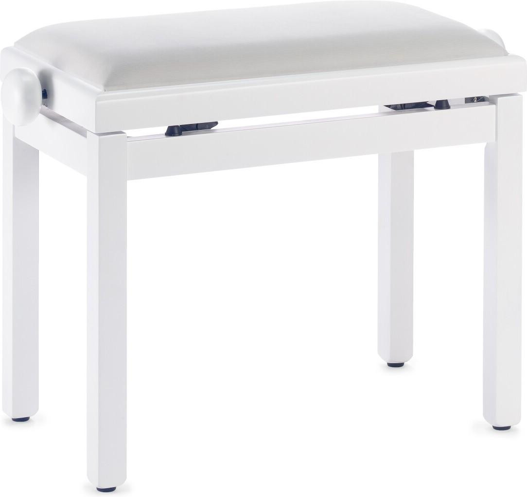 Stagg Height Adjustable Piano Bench In Matt White With White Velvet Top Stagg Height Adjustable Piano Bench In Matt White With White Velvet Top