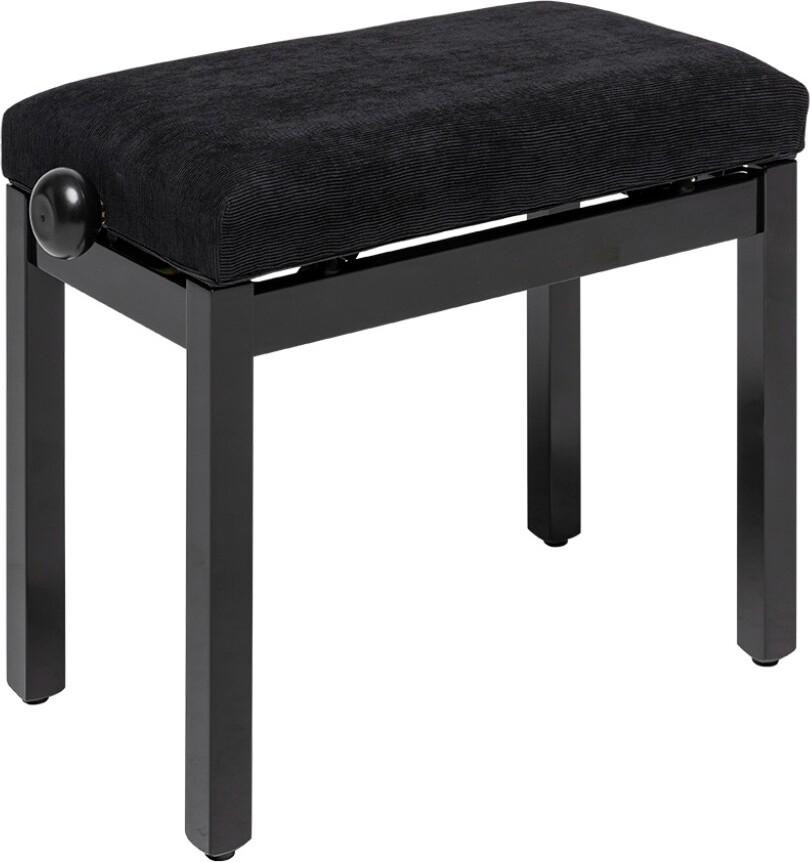 Stagg Height Adjustable Piano Bench In High Gloss Black With Black Velvet Top Stagg Height Adjustable Piano Bench In High Gloss Black With Black Velvet Top
