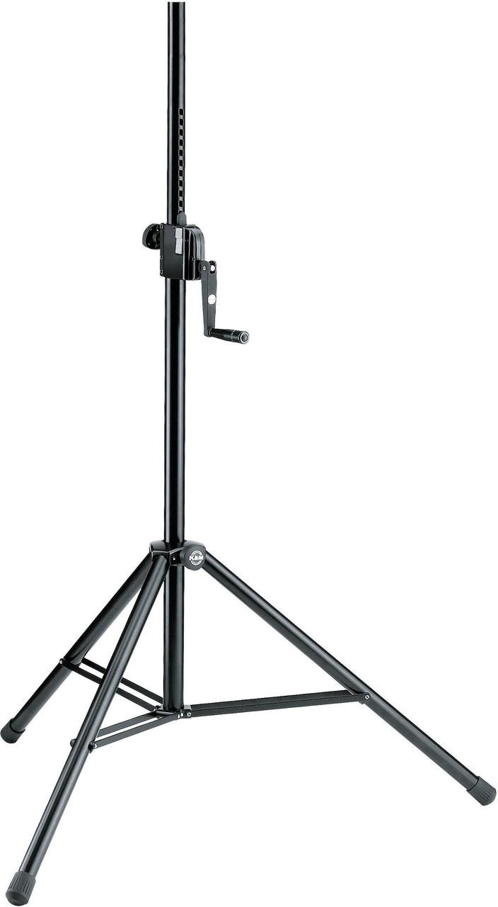K&M 213 Heavy Duty Steel Speaker Stand With Hand Crank Height Adjustment In Black K&M 213 Heavy Duty Steel Speaker Stand With Hand Crank Height Adjustment In Black