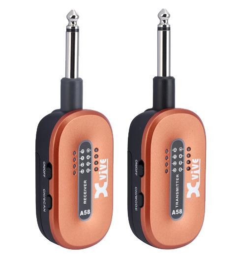 Xvive A58 - 5.8 GHz True Diversity Wireless Guitar System in Orange Xvive A58 - 5.8 GHz True Diversity Wireless Guitar System in Orange