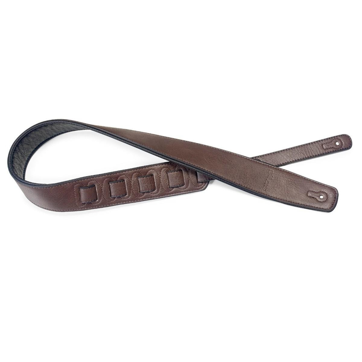 Stagg Dark Brown Padded Leatherette Guitar Strap Stagg Dark Brown Padded Leatherette Guitar Strap
