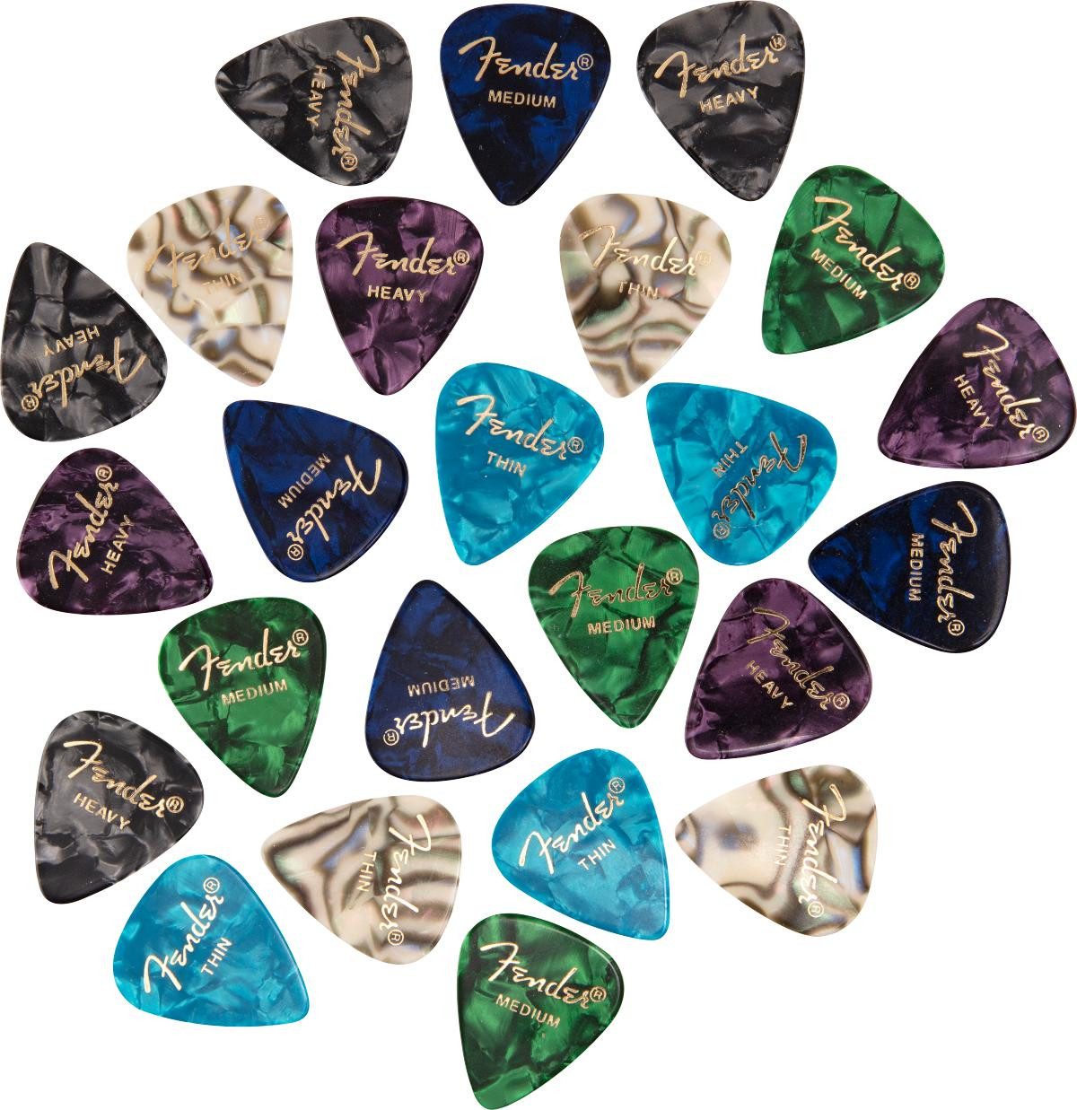 Fender 351 Shape Premium Picks Mixed Pack of 24 Fender 351 Shape Premium Picks Mixed Pack of 24