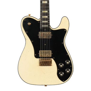 Shabat Lion Deluxe Electric Guitar in Olympic White, Light Aged