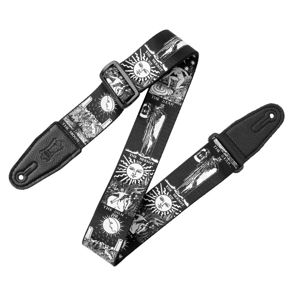 Levy's Clairvoyant Guitar Strap With Tarot Black & White Design Levy's Clairvoyant Guitar Strap With Tarot Black & White Design