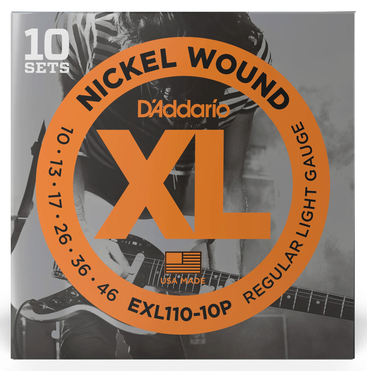 D'Addario XL 10-46 Gauge 10 Pack of Regular Light Electric Guitar Strings D'Addario XL 10-46 Gauge 10 Pack of Regular Light Electric Guitar Strings