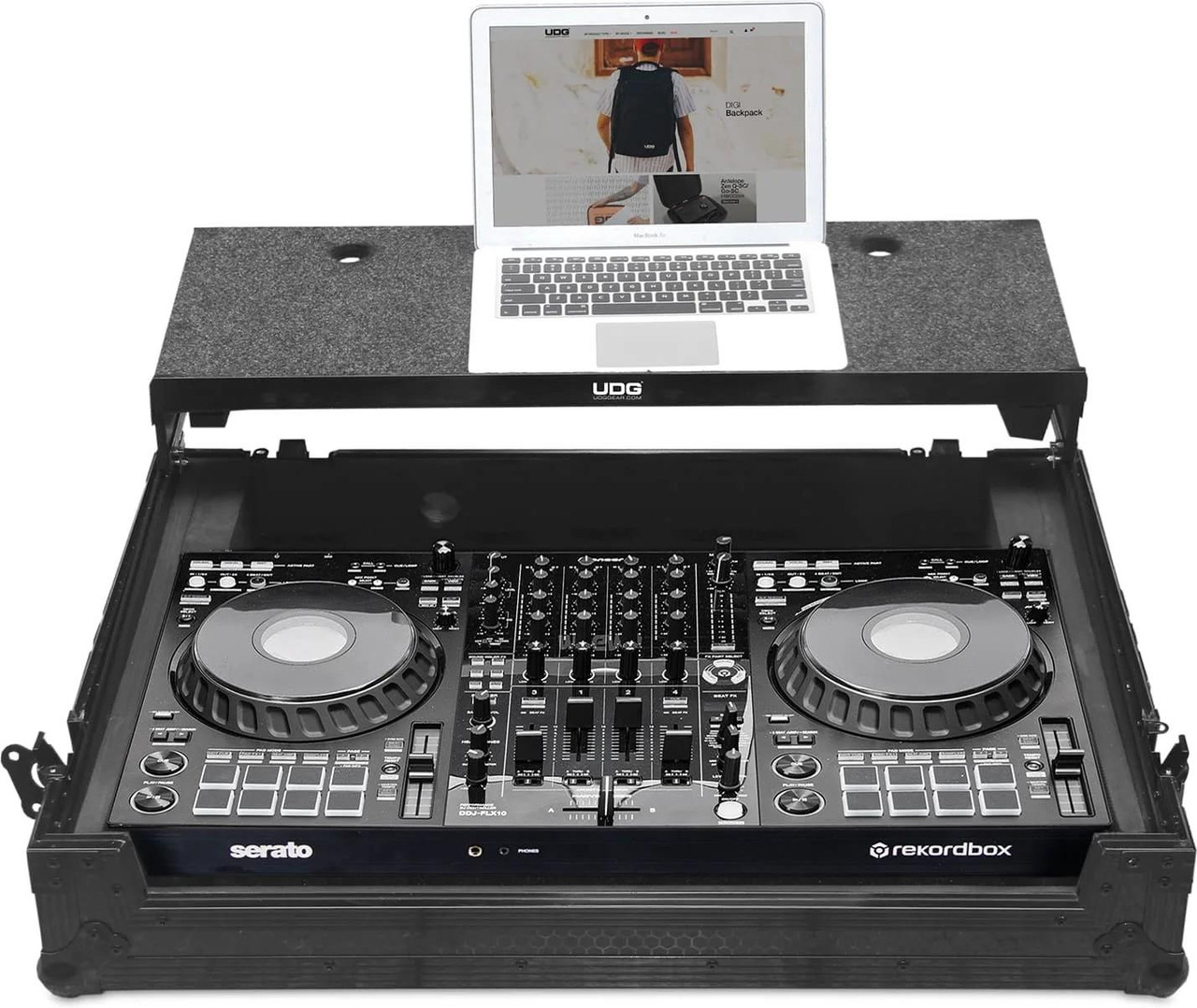 UDG Flightcase Pioneer DDJ-FLX10 Laptop & Wheels in Black