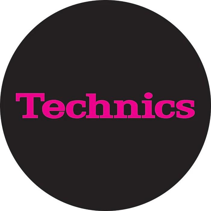 Technics Slipmat Simple 3: Pink On Black Technics Slipmat Simple 3: Pink On Black