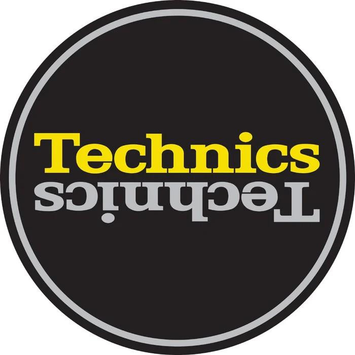 Technics Slipmat Duplex 4: Silver + Yellow Mirror On Black Technics Slipmat Duplex 4: Silver + Yellow Mirror On Black