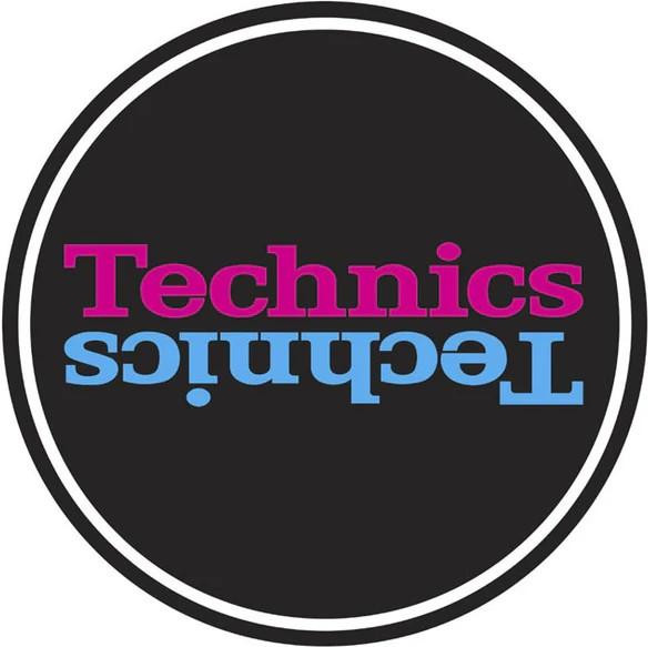Technics Slipmat Duplex 5: Pink + Blue Mirror On Black Technics Slipmat Duplex 5: Pink + Blue Mirror On Black