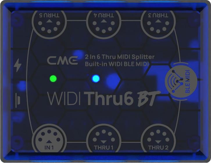 CME WIDI Thru6 BT Bluetooth MIDI Thru/Split Box, 2-in-6 Out