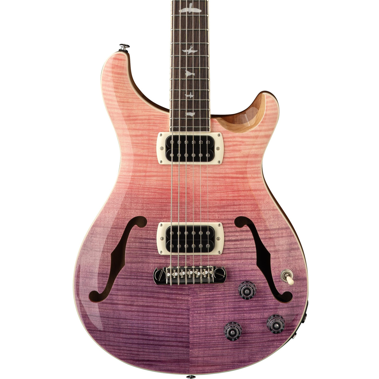 PRS SE Ed Sheeran Hollowbody I Piezo Baritone Electric Guitar in Pink Ombre PRS SE Ed Sheeran Hollowbody I Piezo Baritone Electric Guitar in Pink Ombre