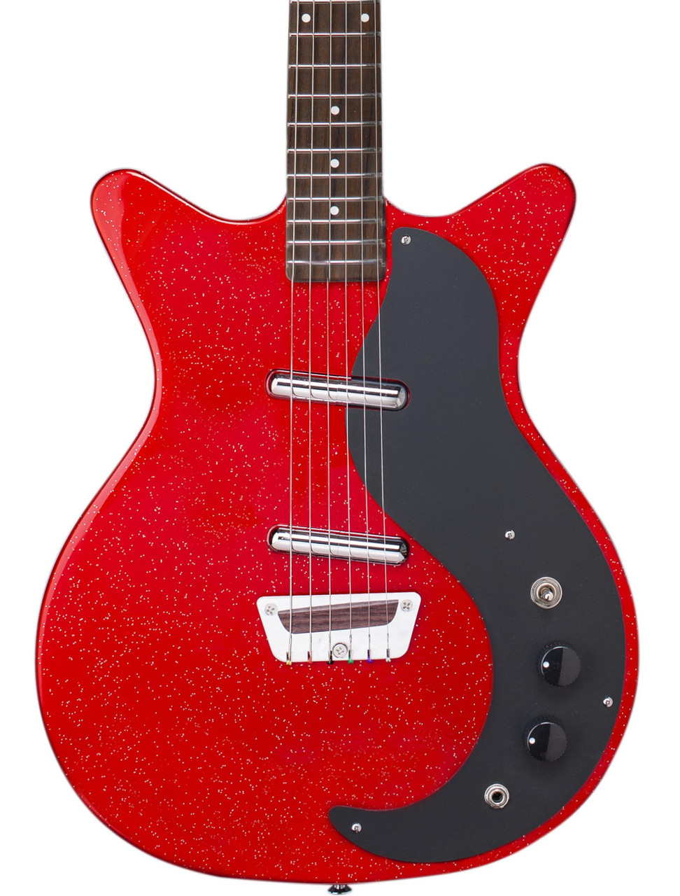 Danelectro Glitter ‘59 Electric Guitar in Red with Silver Glitter Danelectro Glitter ‘59 Electric Guitar in Red with Silver Glitter