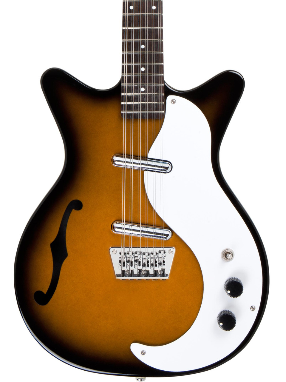 Danelectro 12-String Electric Guitar with F-Hole in Tobacco Sunburst Danelectro 12-String Electric Guitar with F-Hole in Tobacco Sunburst