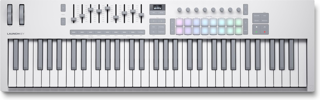 Novation Launchkey 61 Key DAW MIDI Controller Keyboard MK4 In White Novation Launchkey 61 Key DAW MIDI Controller Keyboard MK4 In White