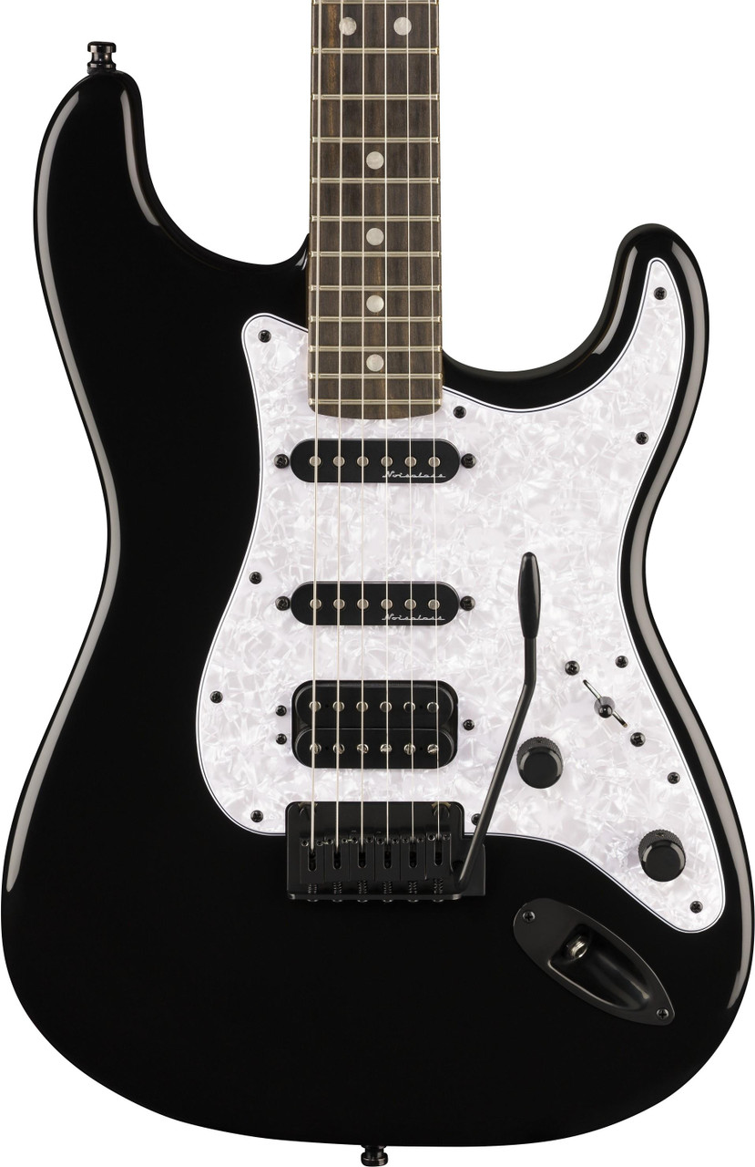 Fender Limited Edition Player Fusion Stratocaster HSS Electric Guitar in Black Fender Limited Edition Player Fusion Stratocaster HSS Electric Guitar in Black