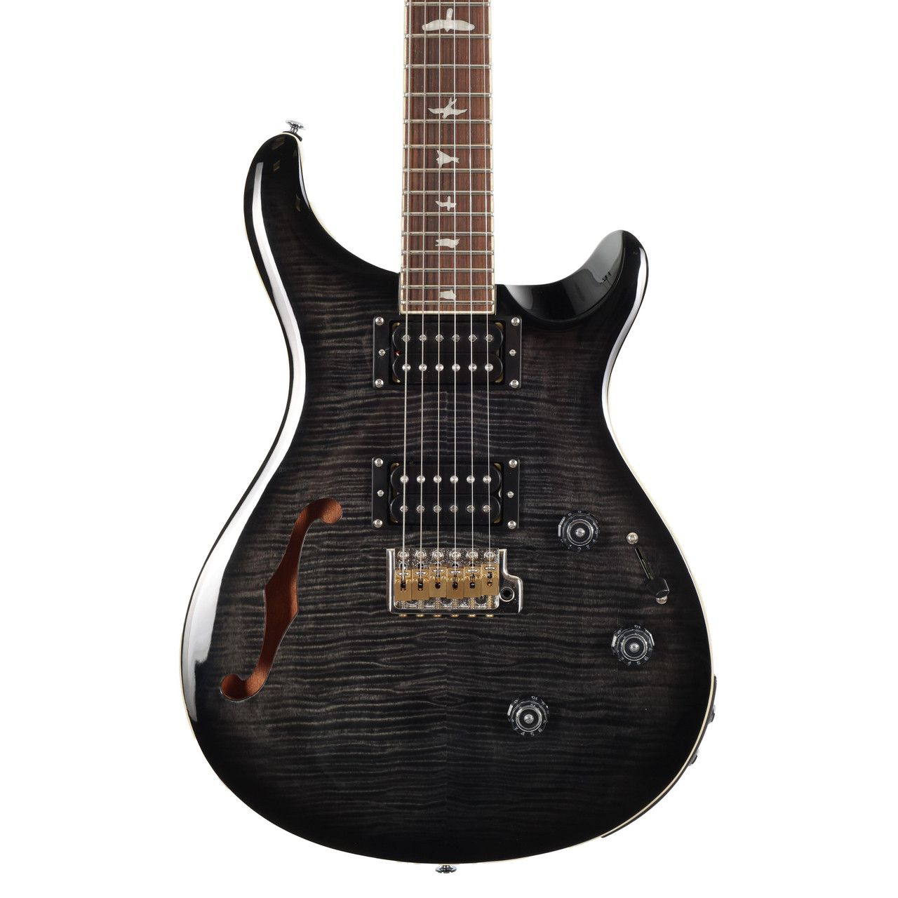 PRS SE Custom 24 Semi-Hollow Piezo Electric Guitar in Charcoal
