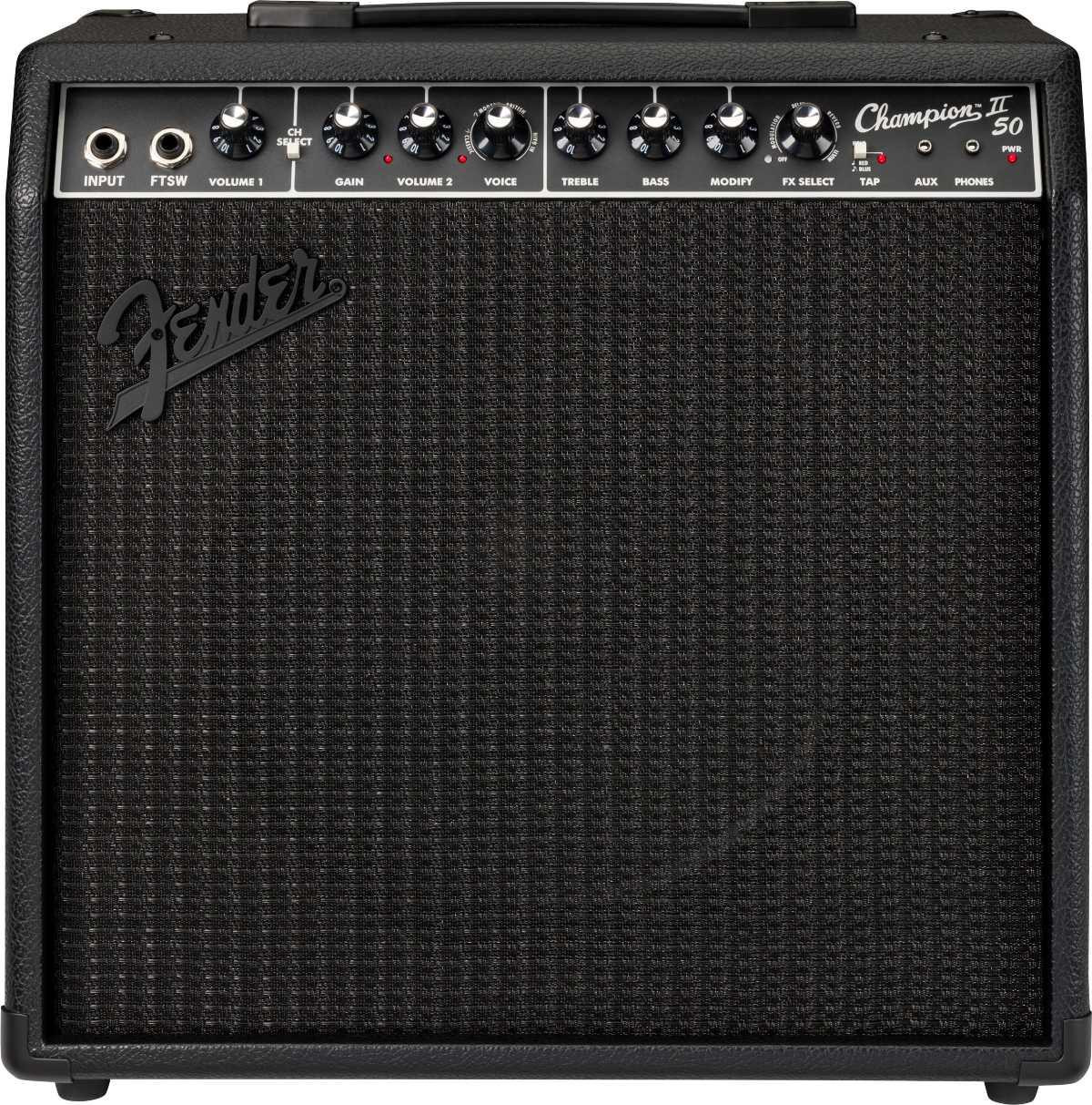 Fender Champion II 50 Blackout 50-Watt 1x12 Modelling Guitar Combo Amplifier Fender Champion II 50 Blackout 50-Watt 1x12 Modelling Guitar Combo Amplifier