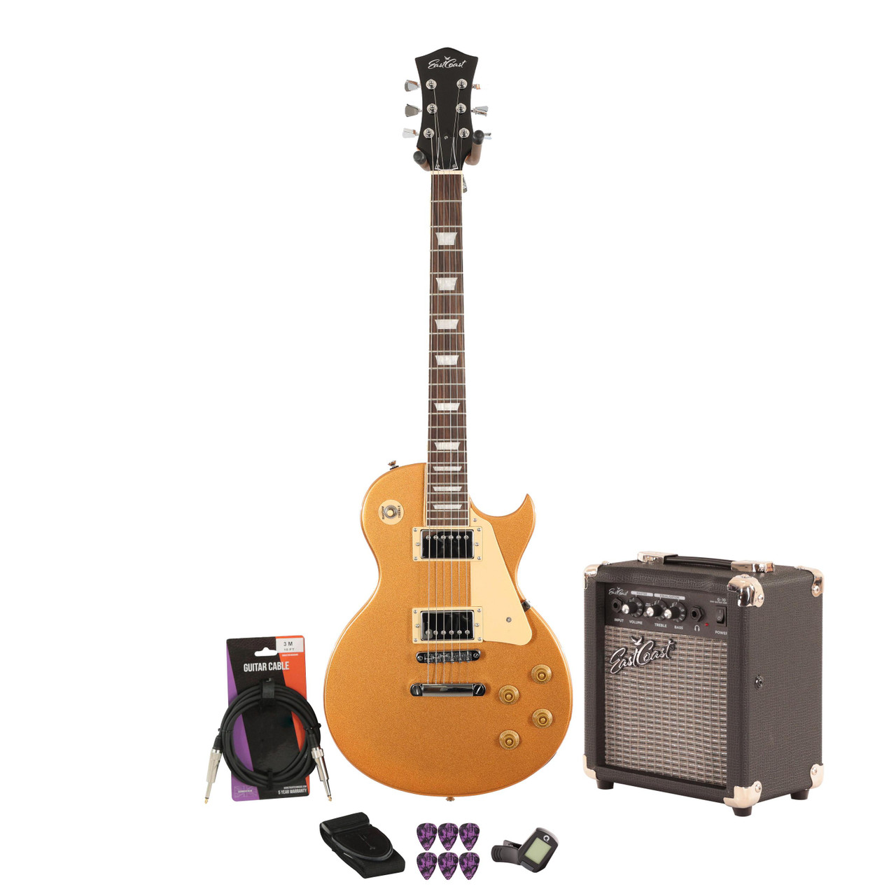 Eastcoast L1S Midas Gold 10w Amp Guitar Bundle Eastcoast L1S Midas Gold 10w Amp Guitar Bundle